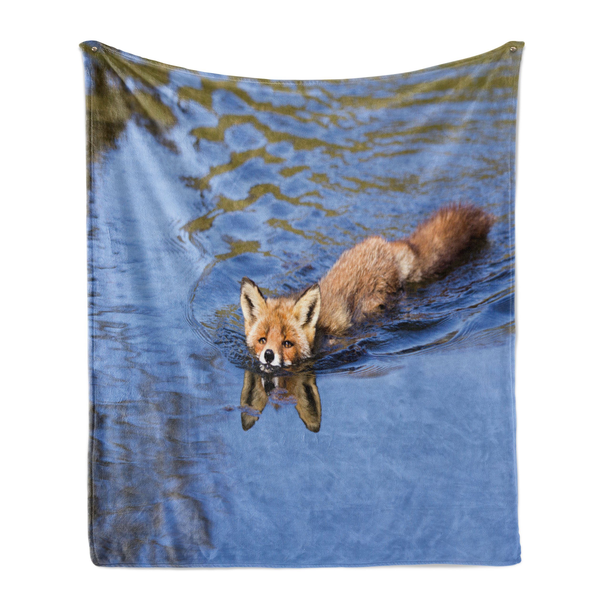 im Plüsch für Schwimmen Gemütlicher Fox und Außenbereich, Fuchs Innen- Abakuhaus, Wohndecke den Fluss