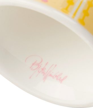 Bjørn Wiinblad Übertopf Eva Höhe 14,5 cm pink, gelb Porzellan