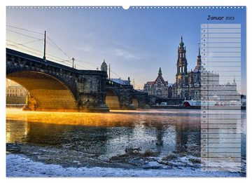 CALVENDO Wandkalender Dresden 2023 / Geburtstagskalender (Premium, hochwertiger DIN A2 Wandkalender 2023, Kunstdruck in Hochglanz)