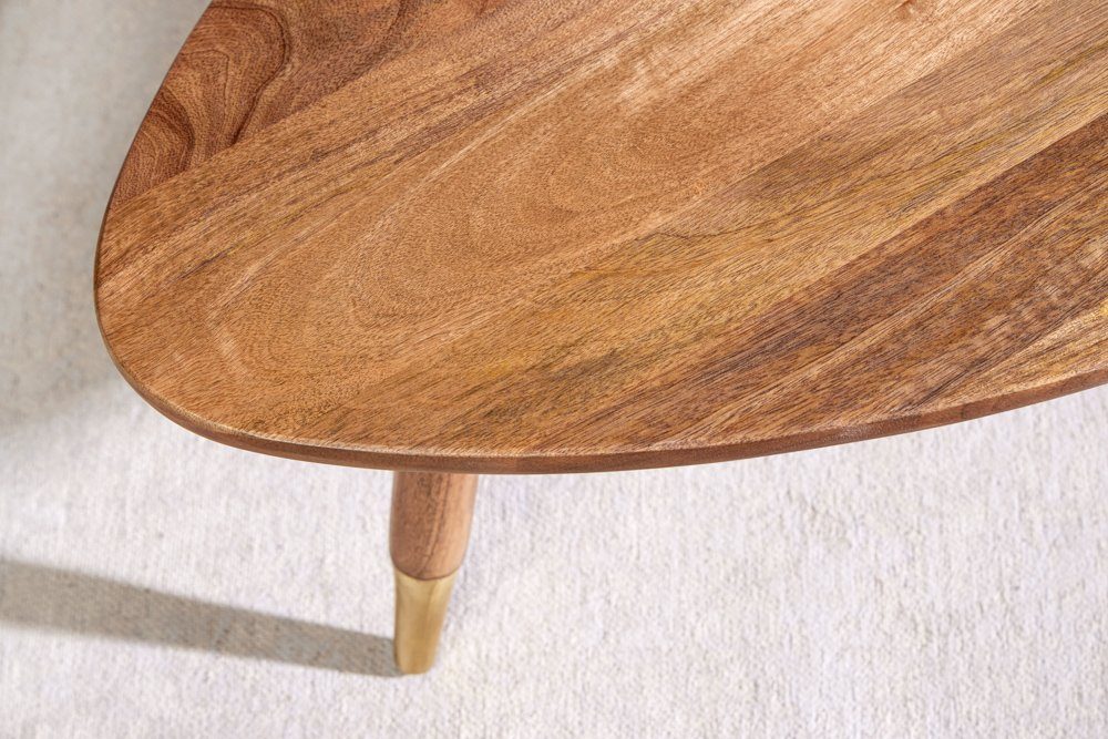 riess-ambiente Couchtisch GATSBY 110cm braun / gold (Set, 2-St), Wohnzimmer · oval · Massivholz · Metall · Beistelltisch · Retro Design