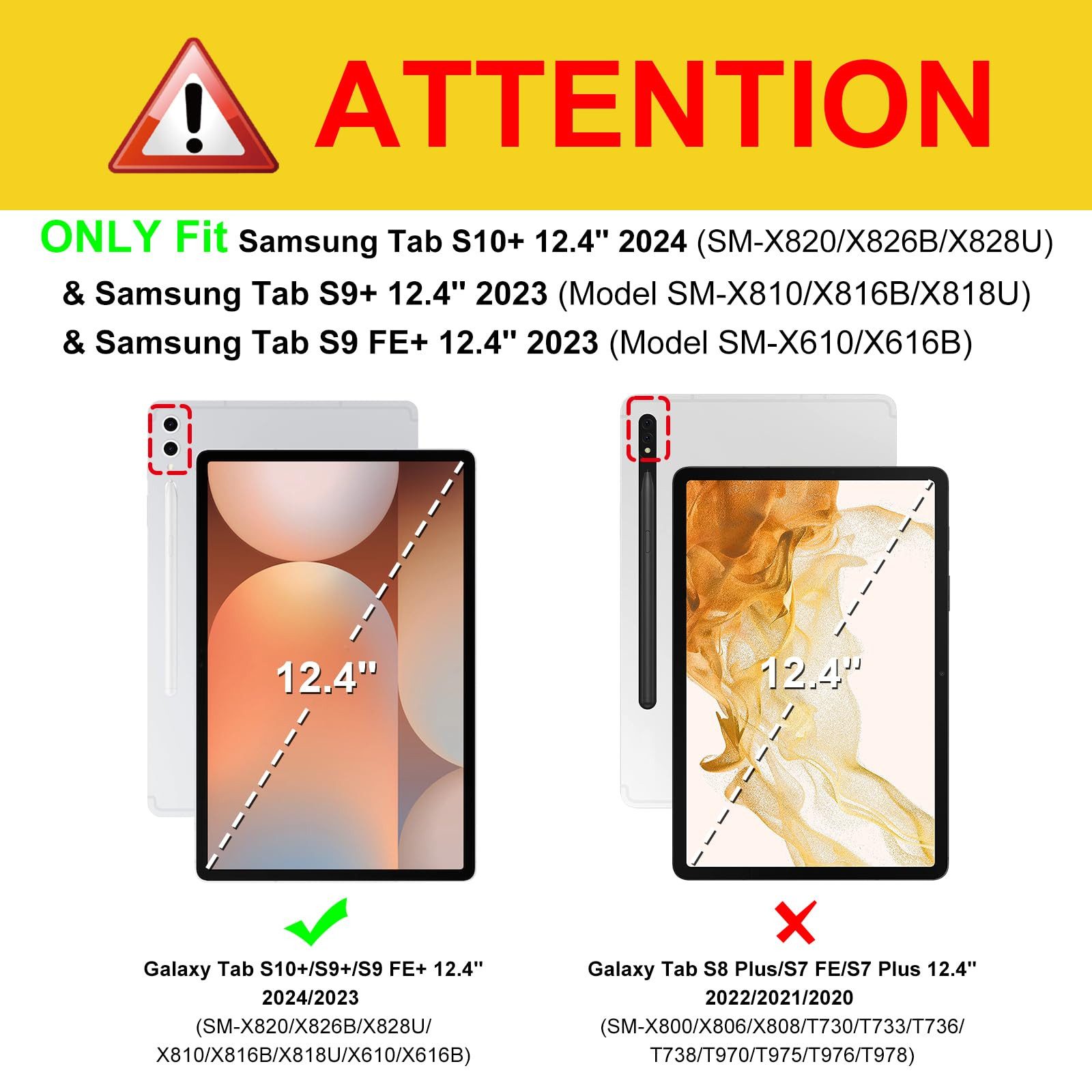 Fintie Tablet-Hülle für Samsung Galaxy Tab S10+ Plus/S9 FE+ Plus/S9+ Plus 12.4 Zoll Tablet, Folio Case mit Multi-Winkel Betrachtung, S Pen Halter & Dokumentenfa – Bild 2 von 5