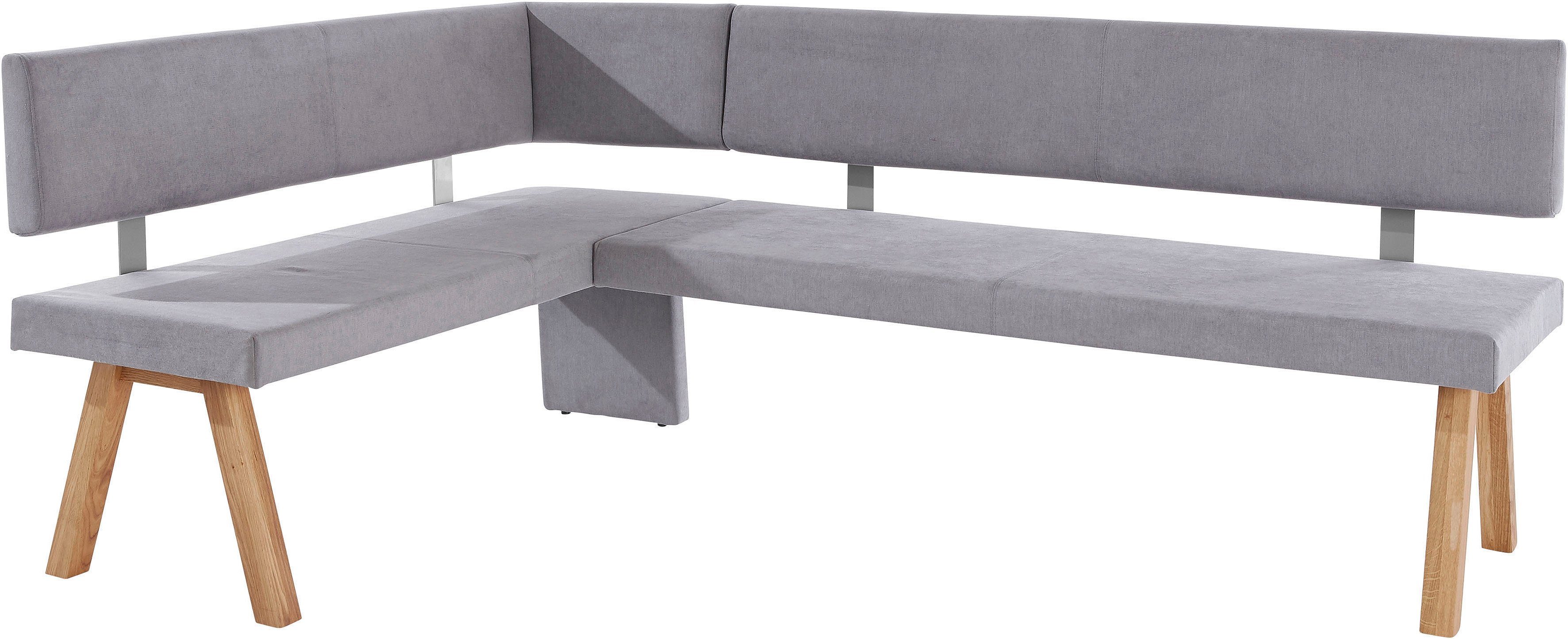 OTTO home Eckbank Rio, Massivholz in Eiche geölt, Esszimmerbank bequem gepolstert