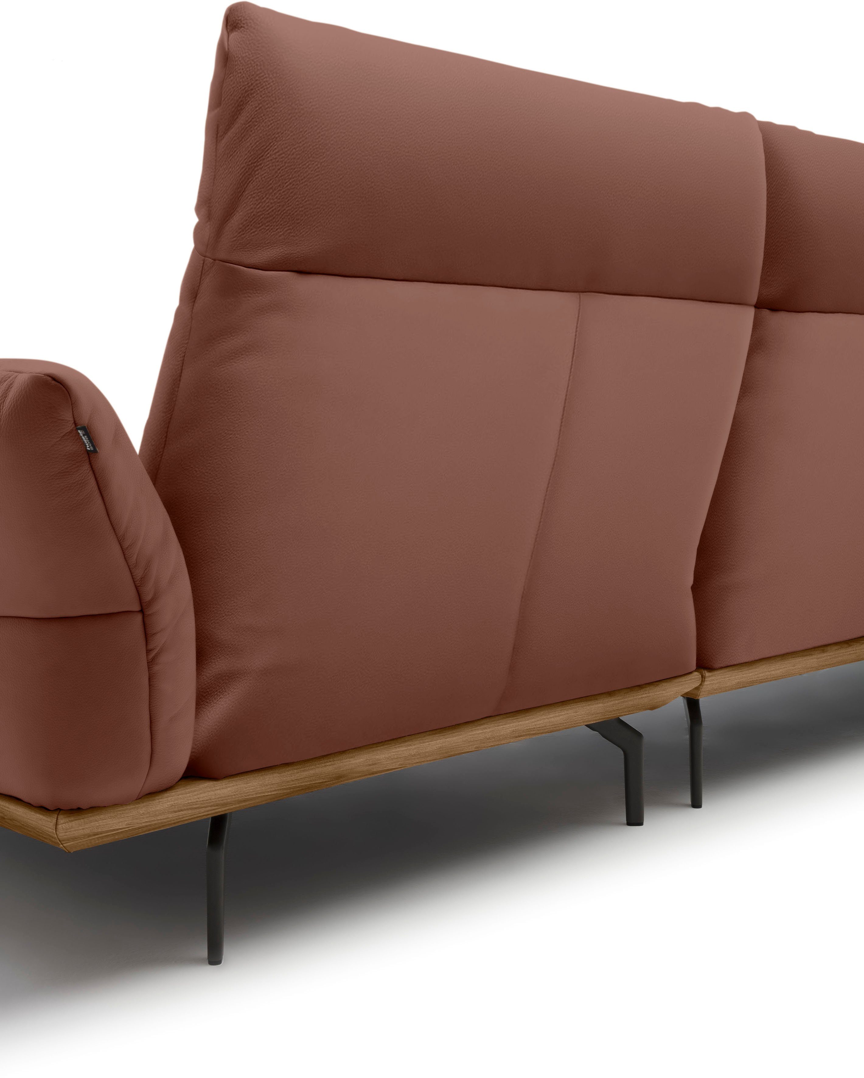 hülsta sofa Ecksofa hs.460, 338 Winkelfüße Sockel Nussbaum, Breite Umbragrau, cm in in