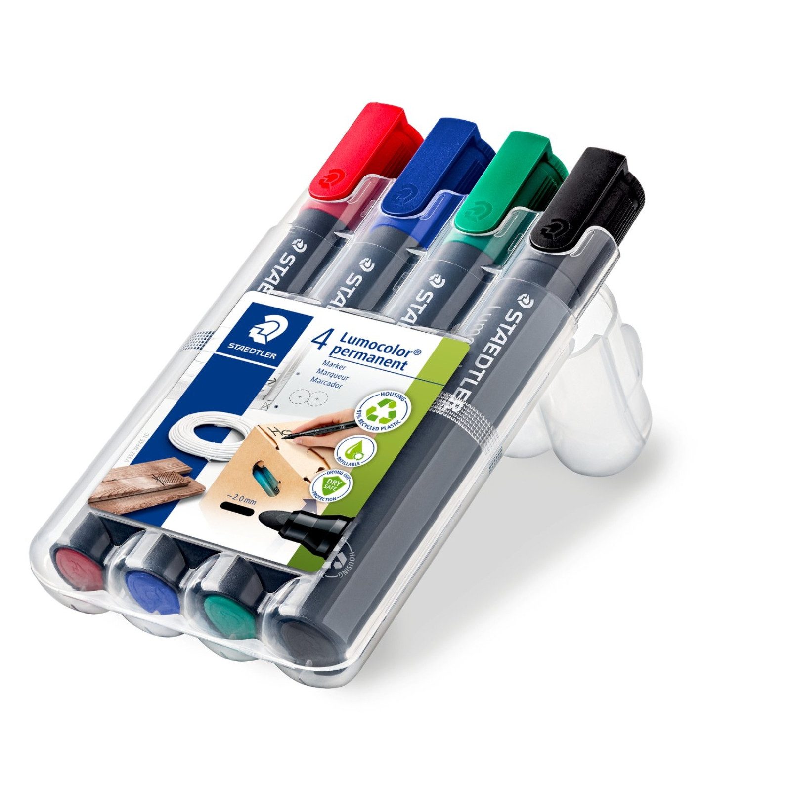 STAEDTLER Anspitzer STAEDTLER Lumocolor Permanent-Marker - 2 mm - 4er Box