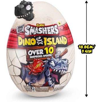 ZURU Spielfigur Smashers Dino Island Nano-Ei, 18,8 cm, mit Dinosaurierfigur und Schleim, 1 Stück zufällig