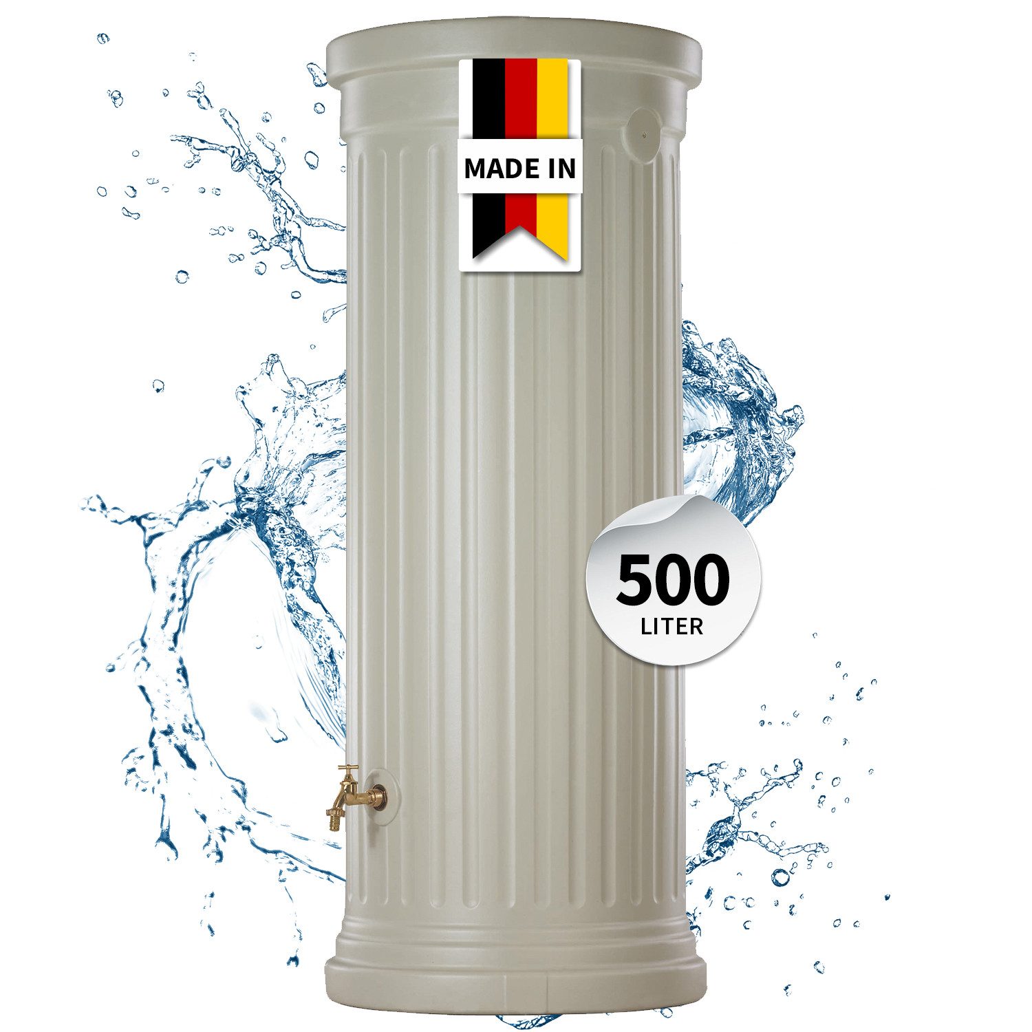 GARANTIA Regentonne Säulentank Regentonne 500 Liter sandbeige, 500 l