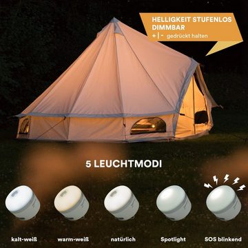 Skandika LED Gartenleuchte Campinglampe Tarfala, LED fest integriert, Powerbank-Funktion (3600 mAh Akkukapazität)