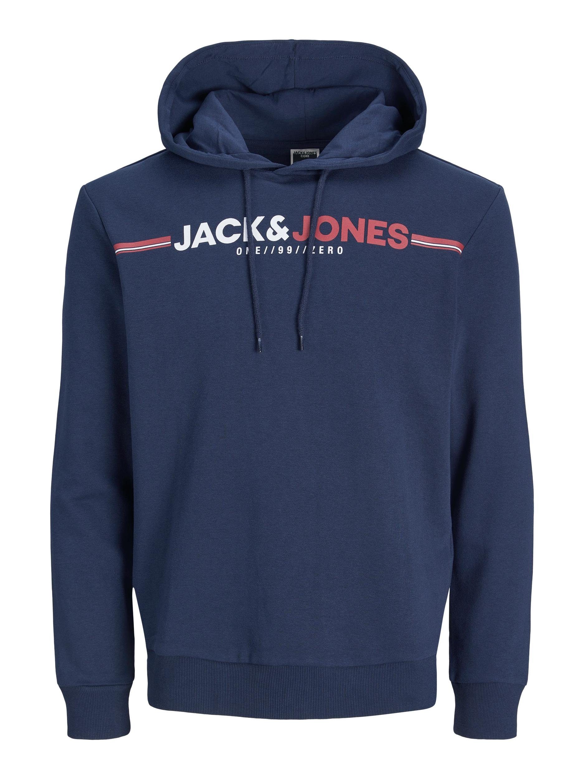 Pullover Frederik Sweatshirt mit Jones in & blau Frontprint Jack Hoodie