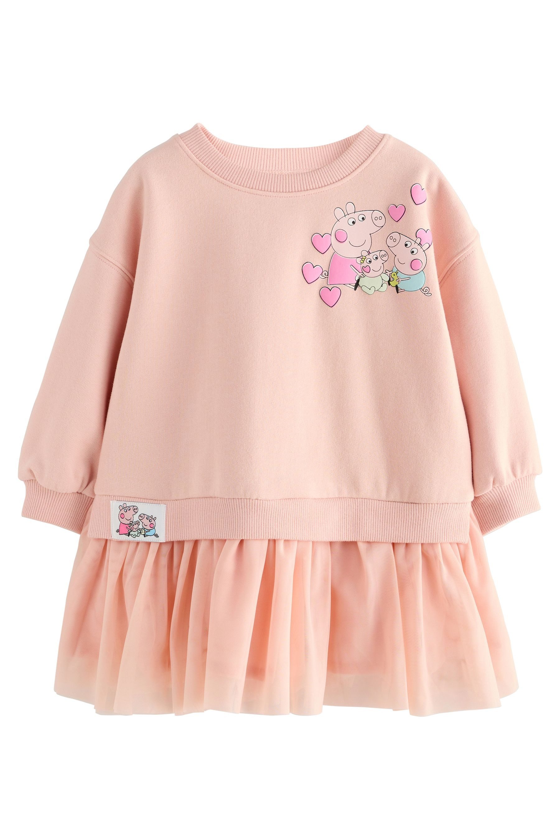 Next Tüllkleid Sweatkleid mit Mesh, Peppa günstig online kaufen