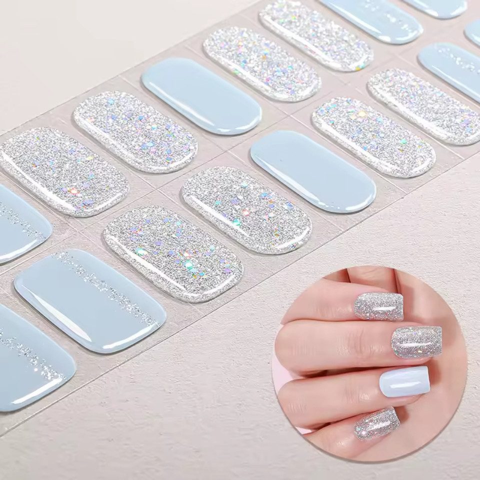 Rötting Design Kunstfingernägel zum Aufkleben 22 Stk Gel Nails Kunstnägel Nagelsticker Saloon-Qualität, Set 22-tlg., Gelnägel Set inkl. Manikürstäbchen & Nagelpfeile, Gel Nails zum Aufkleben - ohne UV - Nail Art - passgenau
