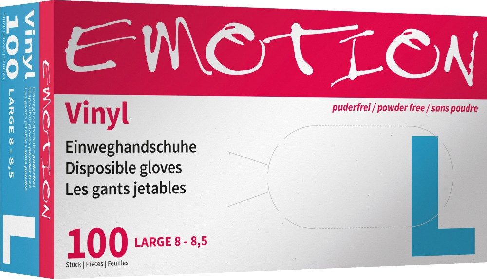 EFALOCK Professional Chemikalien-Schutzhandschuhe Efalock Emotion Vinyl Handschuhe puderfrei naturweiß L
