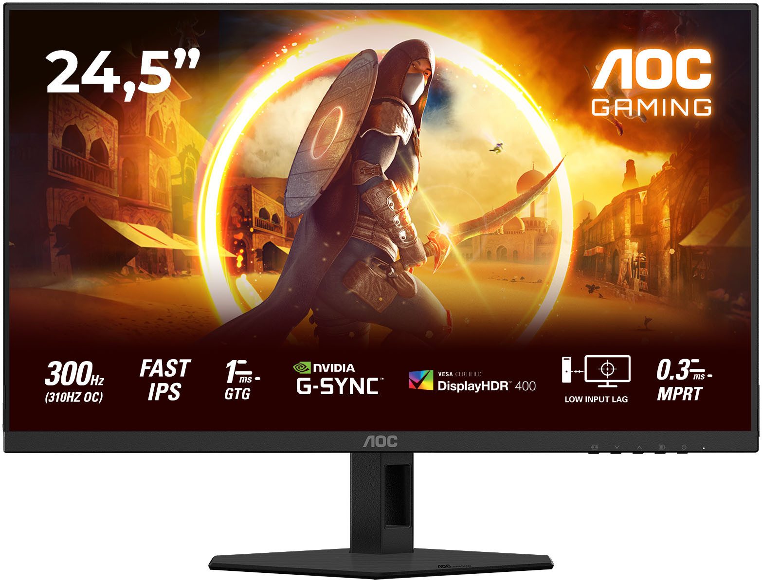 AOC 25G4SRE LED-Monitor (62 cm/25 ", 1920 x 1080 px, Full HD, 1 ms Reaktionszeit, 310 Hz, Fast-IPS)