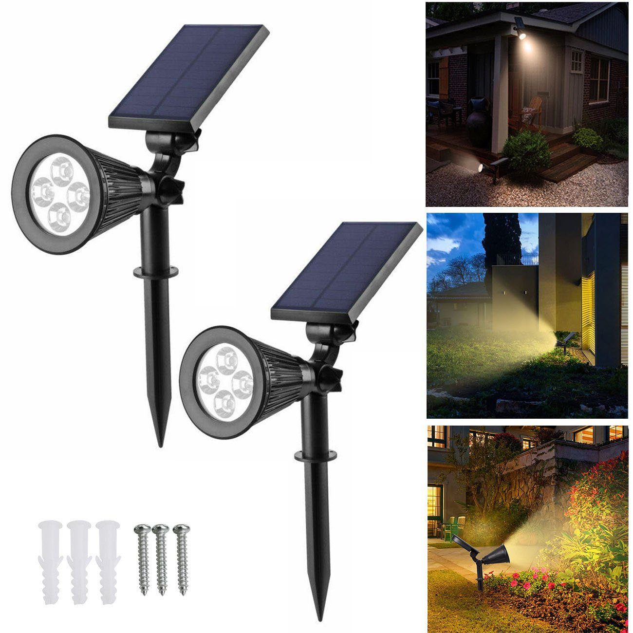oyajia LED Solarleuchte 4LEDs Solarleuchte Scheinwerfer, günstig online kaufen