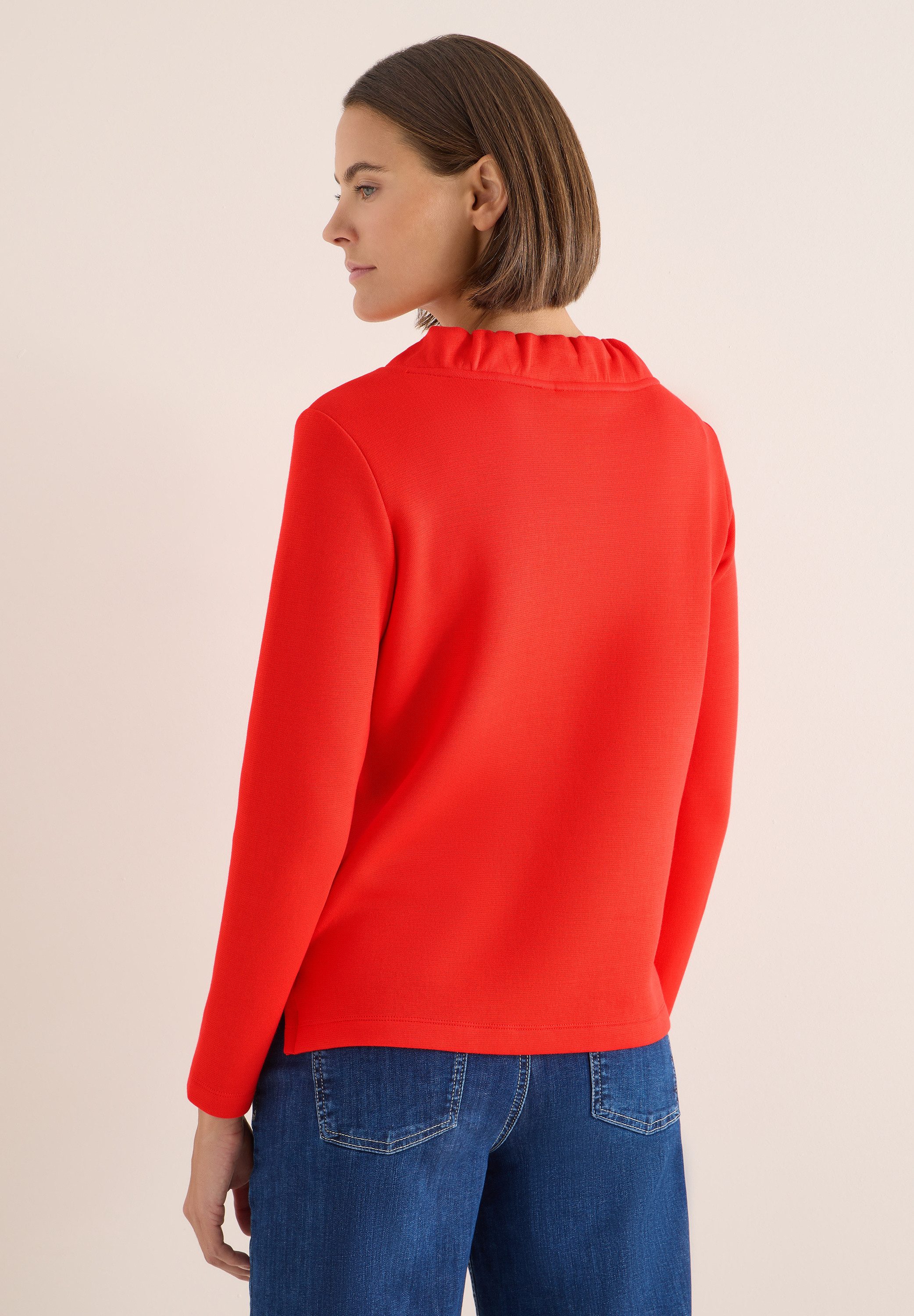 CECIL Langarmshirt mit Tunnelzugband am Kragen günstig online kaufen