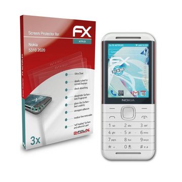 atFoliX Schutzfolie Displayschutzfolie für Nokia 5310 2020, (3 Folien), Ultraklar und flexibel