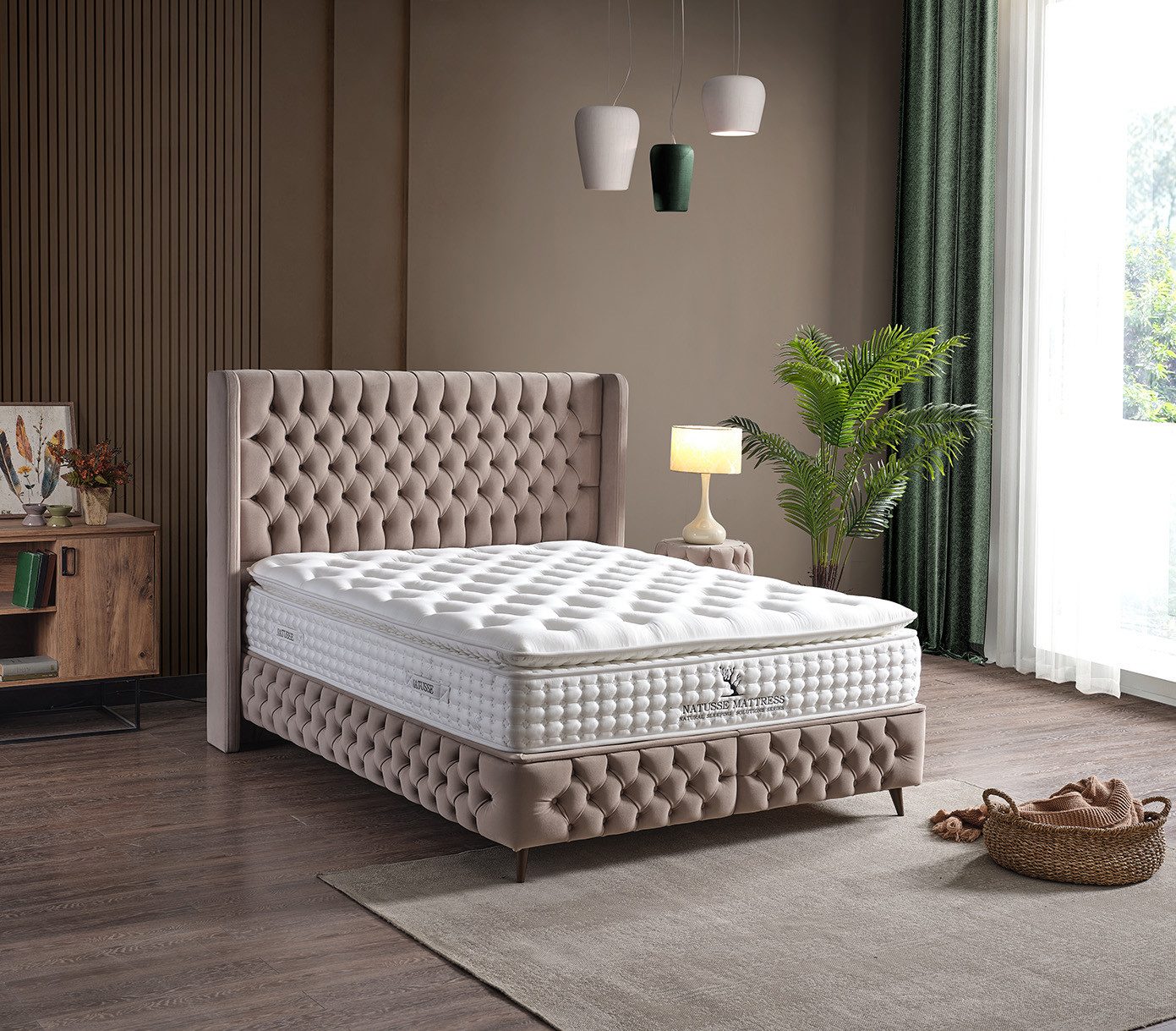 Villa Möbel Boxspringbett Daisy (Bett Set), XXL-Bettkasten mit Gasdruckfede günstig online kaufen