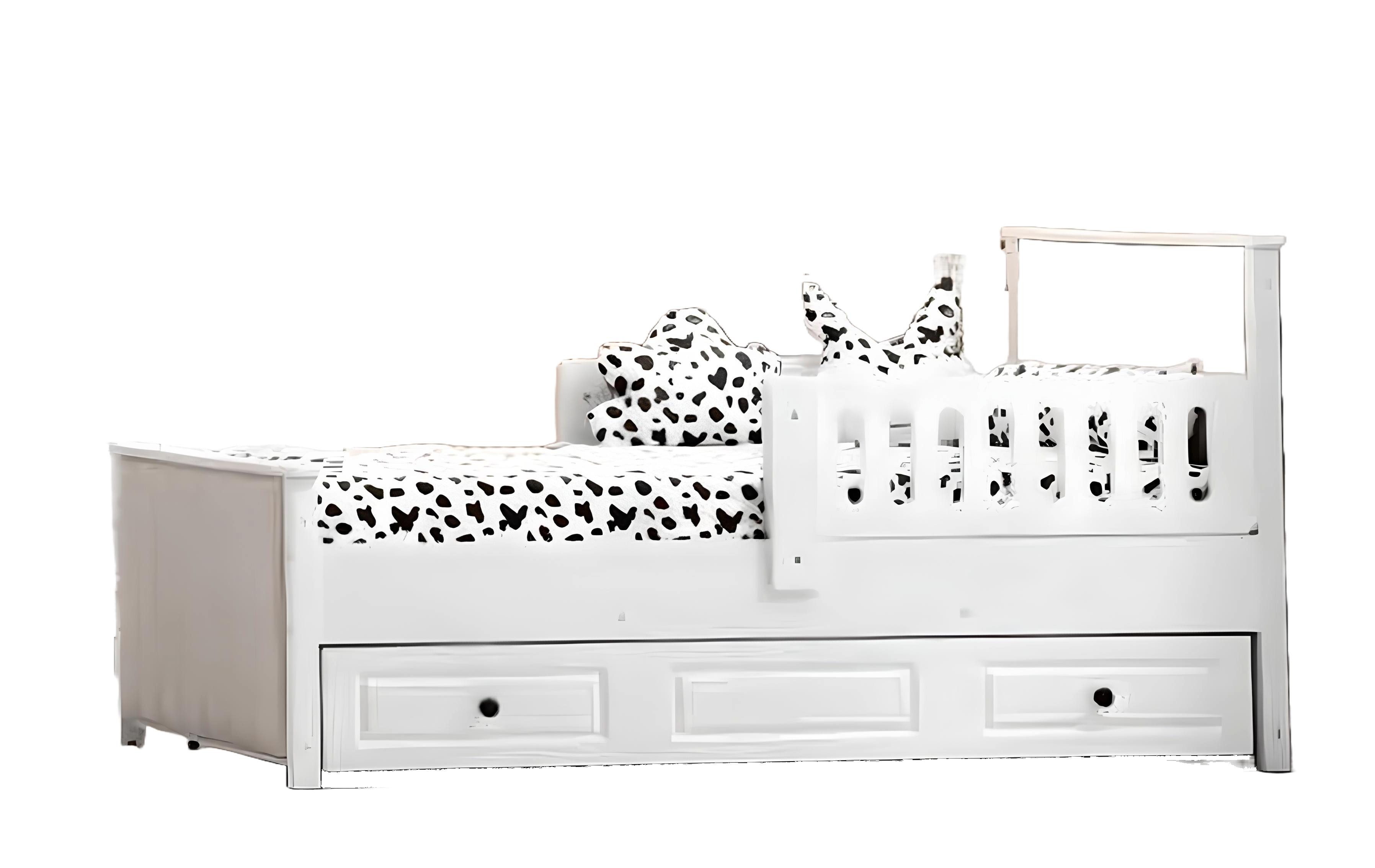 Xlmoebel Kinderbett Hochbett aus Holz in Weiß mit ausziehbarer Funktion (Kinderbett, 1-tlg., Kinderbett), Hergestellt in Europa
