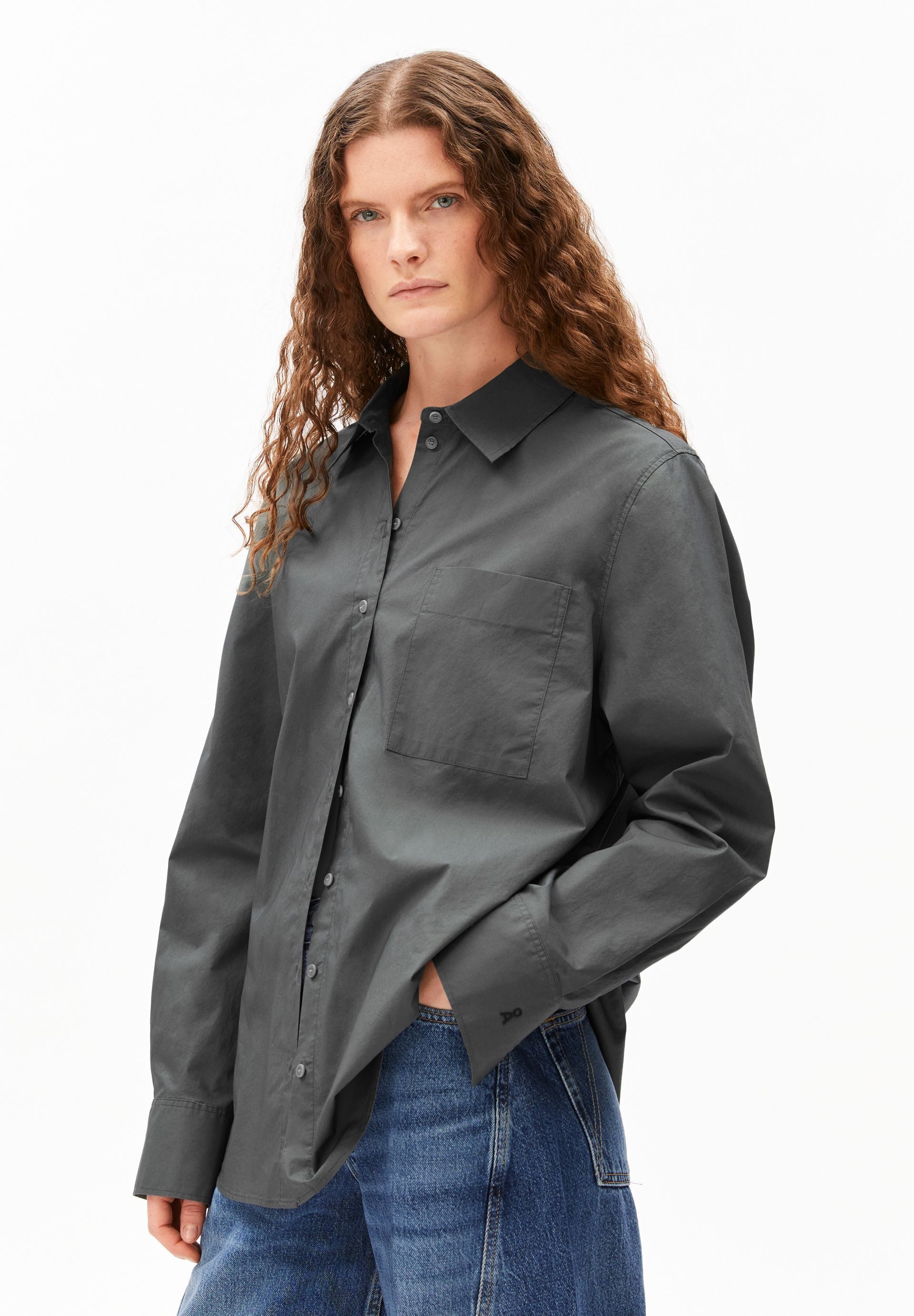 Armedangels Langarmbluse LOOSE POPLIN Bluse aus Bio-Baumwolle Loose Fit