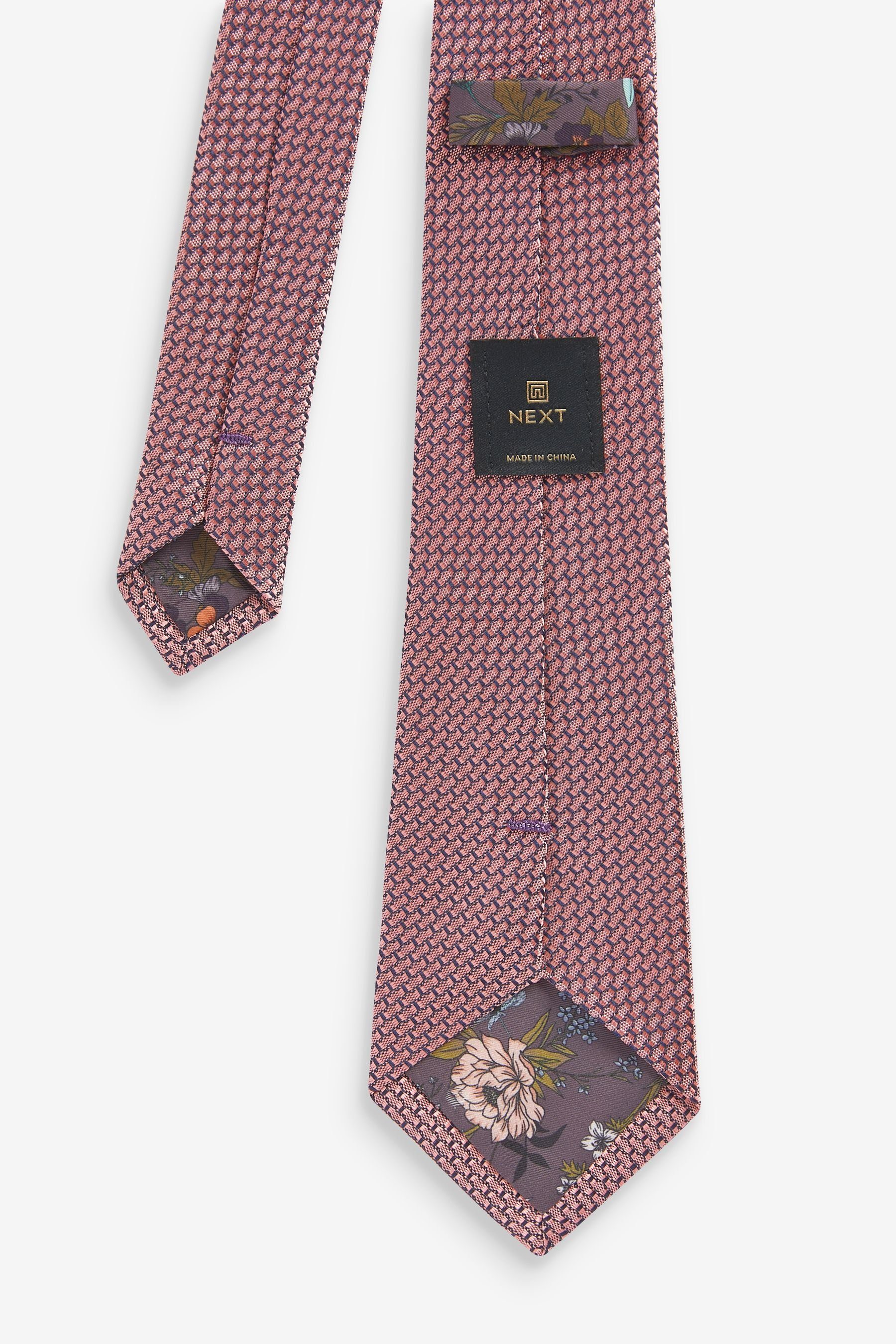 Next Signature Krawatte Dusky Seidenkrawatte (1-St) Strukturierte Pink