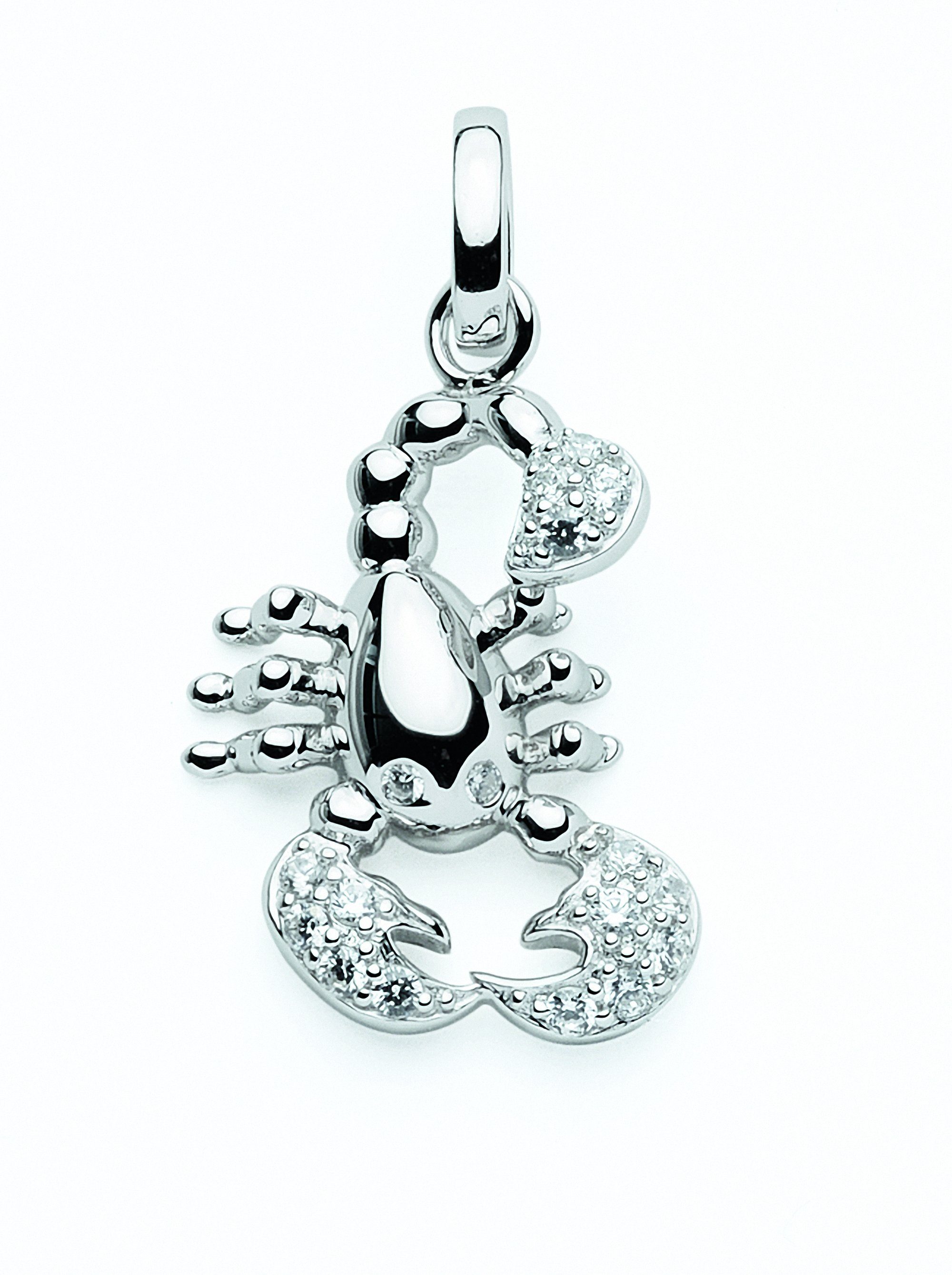 Schmuckset Sternzeichen Silber Anhänger - Zirkonia, 925 Adelia´s Kette Set mit Anhänger Skorpion mit mit Halskette