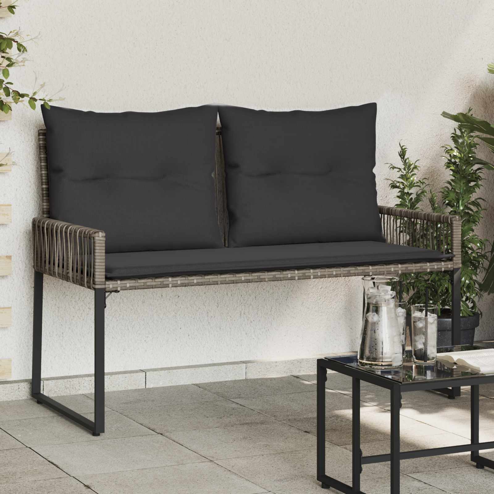 vidaXL Gartenbank Bank Outdoor 2 -Seater 4 Stk. 110 x 59 x 82 cm Poly-Rattan (4-St)