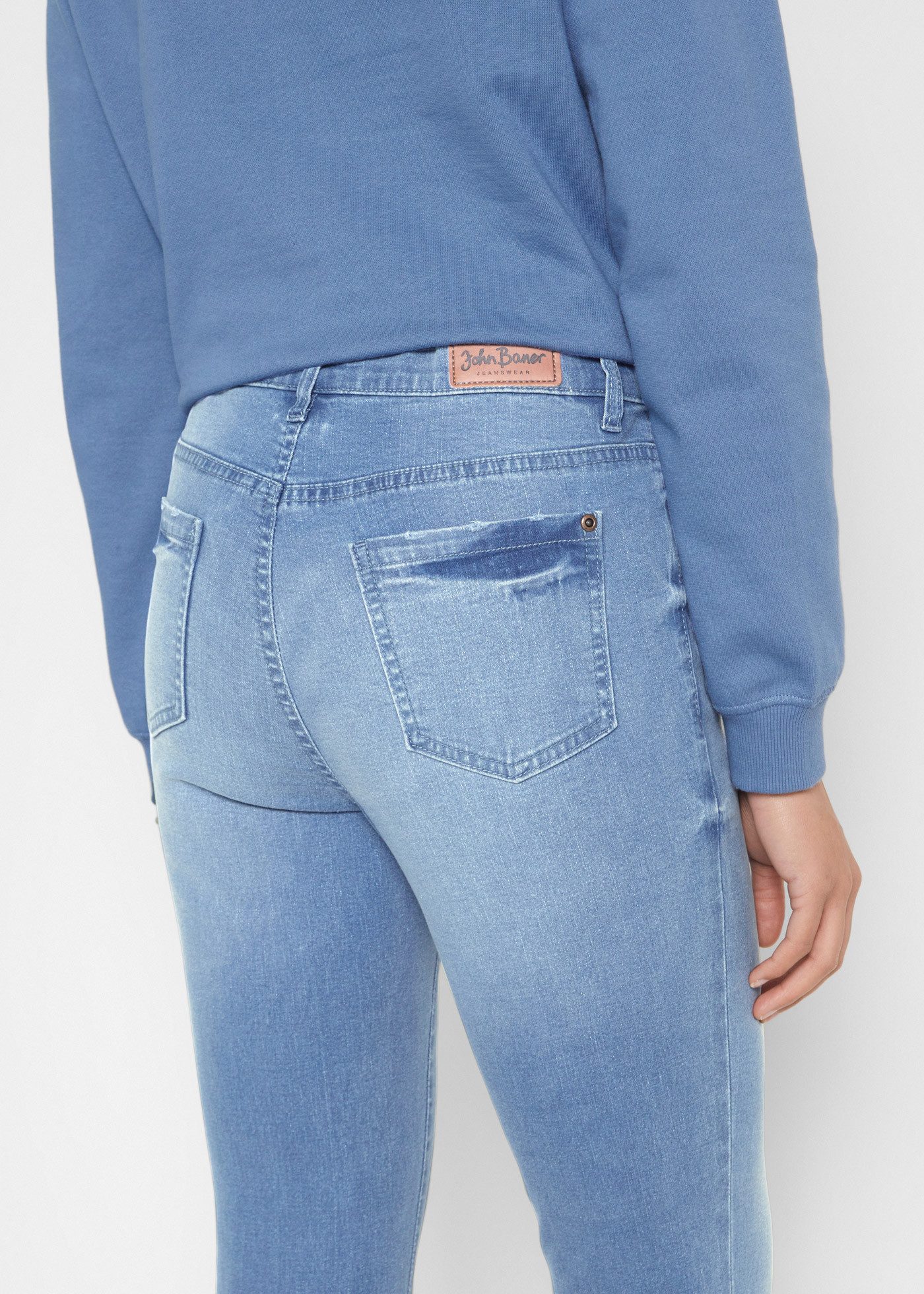 bonprix 7/8-Jeans 7/8-Schnittform, Slim Fit Passform, aus Baumwollmischung