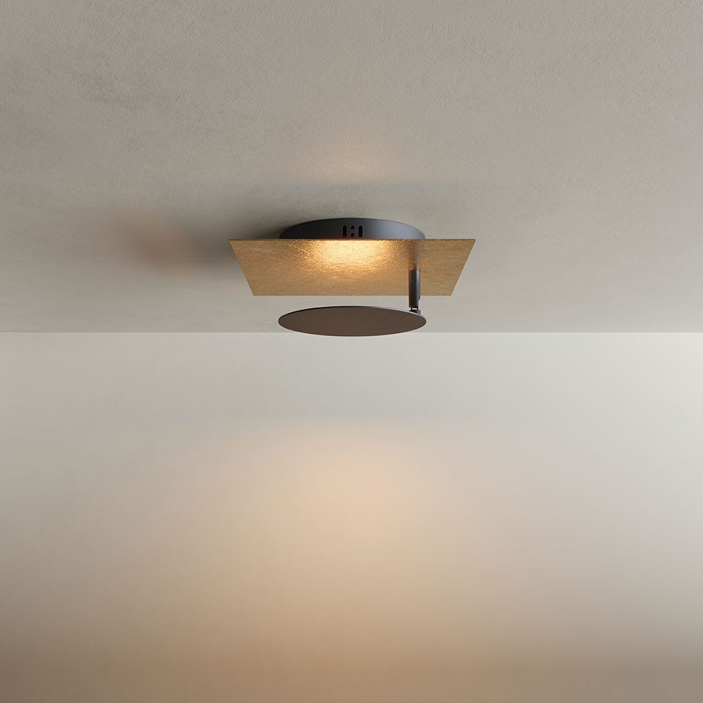 s.luce Deckenleuchte LED Wandlampe Deckenlampe Plate Blattgold, Warmweiß günstig online kaufen