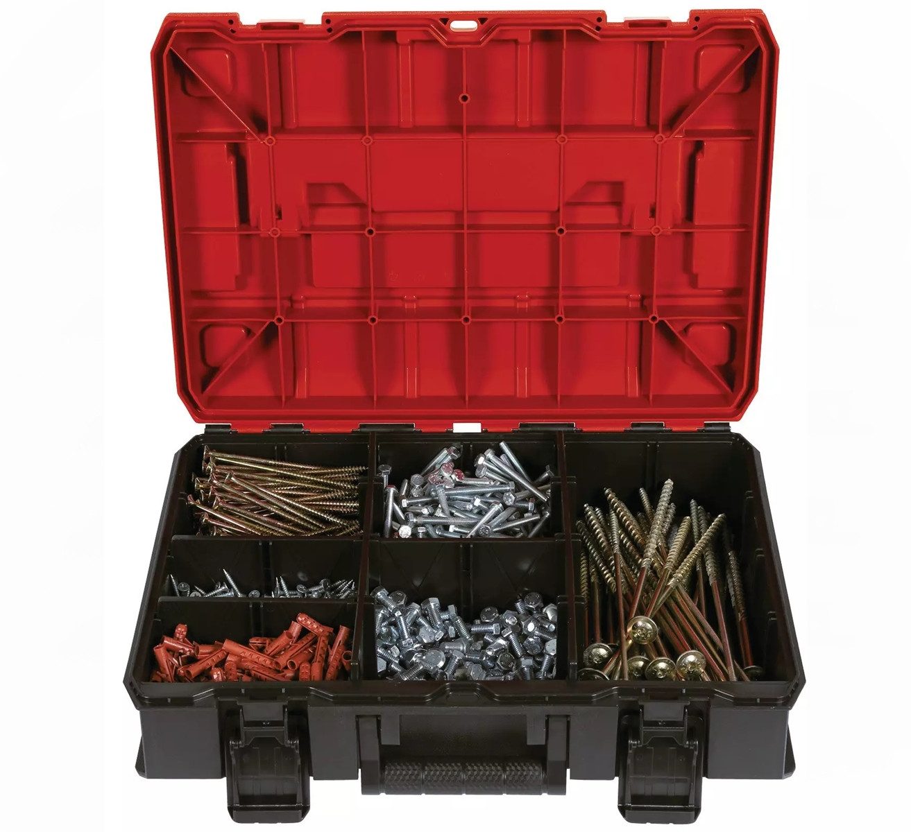 Einhell Werkzeugkoffer E-Case S-F Systemkoffer stapelbar, spritzwassergeschützt inkl 9 Fächer