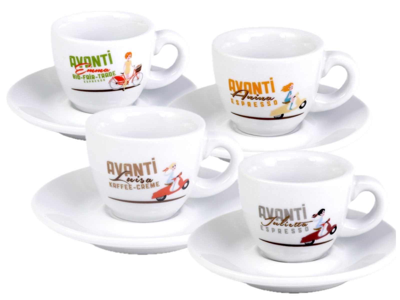 Espressotasse AVANTI Espresso Tasse - 2er Set inkl. Untertasse