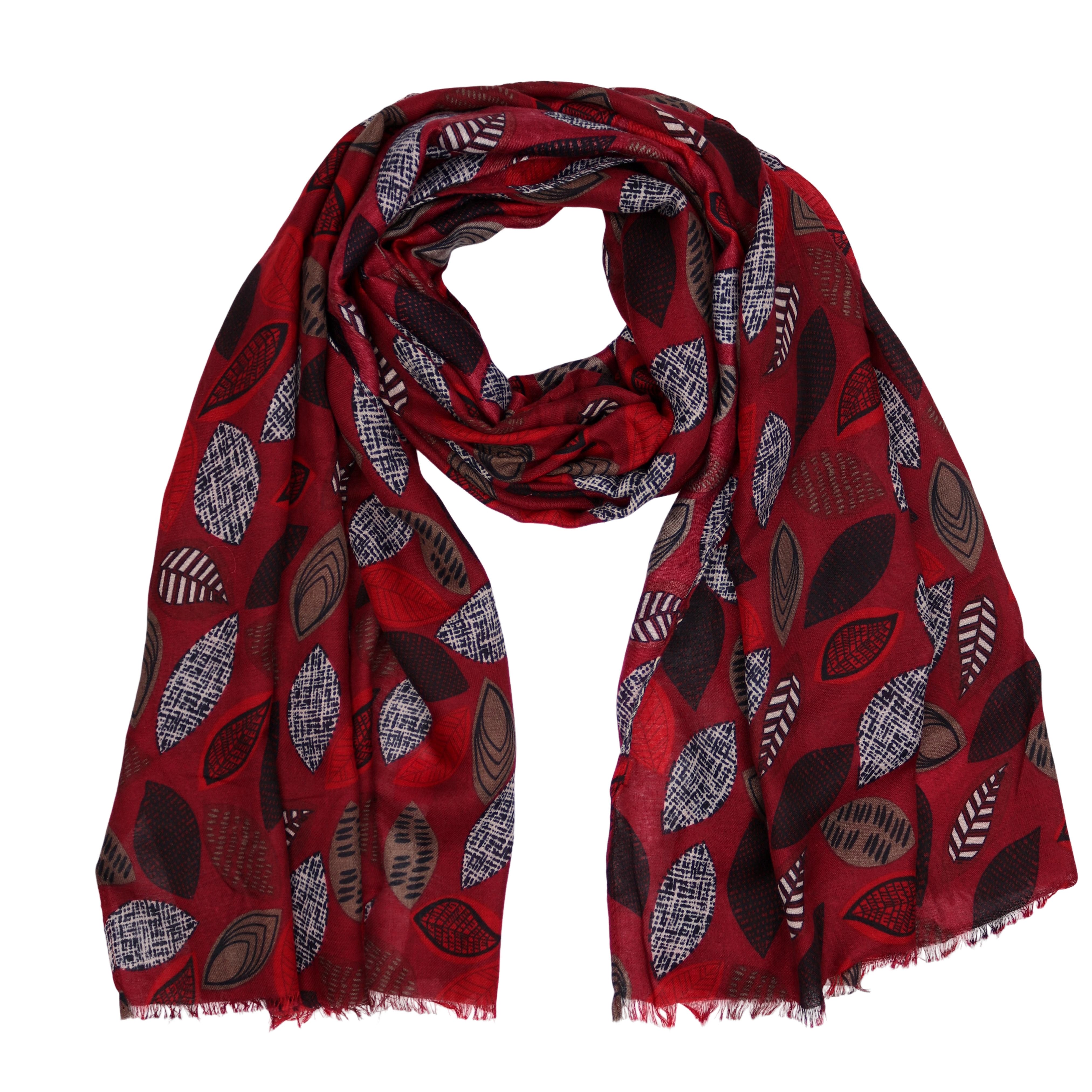 MIRROSI Modeschal Weich XXL ca.90x180cm Schal Bunt Blatt Muster, (Neue Kollektion Herbst/Winter 2025; ca. 165 Gramm), Damen Halstuch ideal für Herbst und Winter oder Ganzesjahr