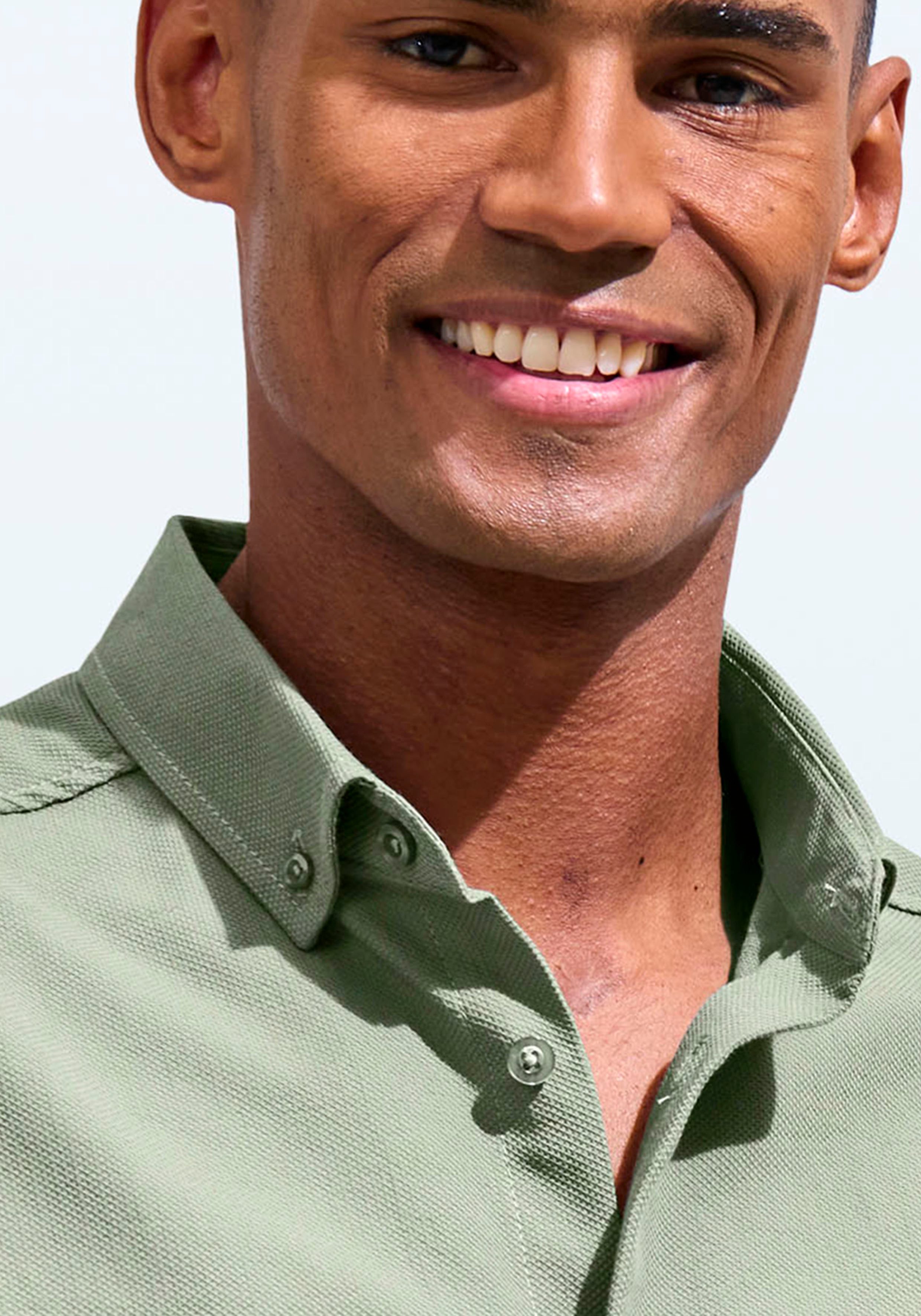 H.I.S Kurzarmhemd mit Button-down-Kragen in hochwertiger Struktur Optik, Regular Fit – Bild 3 von 5