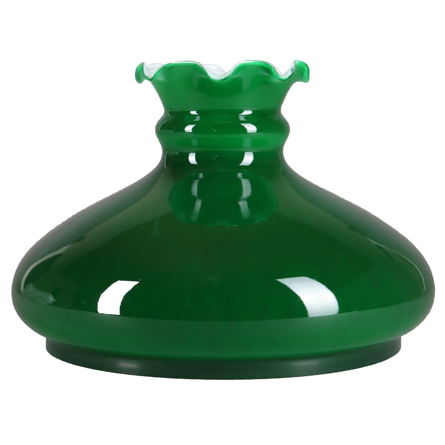Home4Living Lampenschirm Petroleumglas Lampenglas Glasschirm Ø 230mm Grün glänzend, glänzend