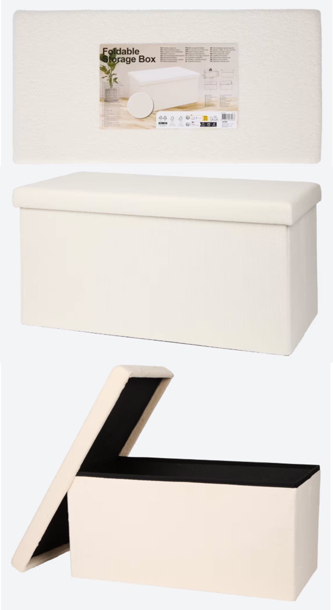 Spectrum Stauraumhocker Stauraumhocker XL mit Teddystoff