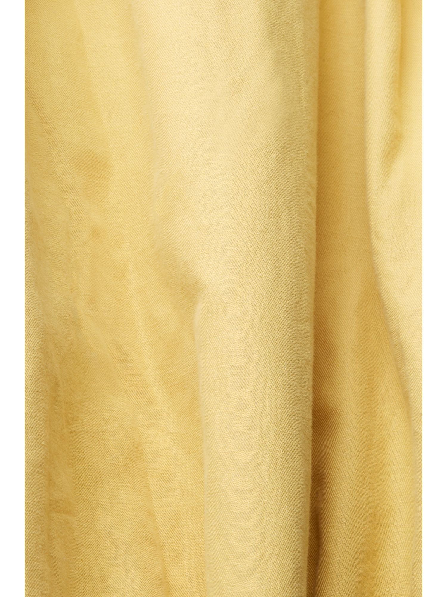 Midikleid Aus Esprit Gürtel YELLOW mit Leinen-Mix: Hemdblusenkleid