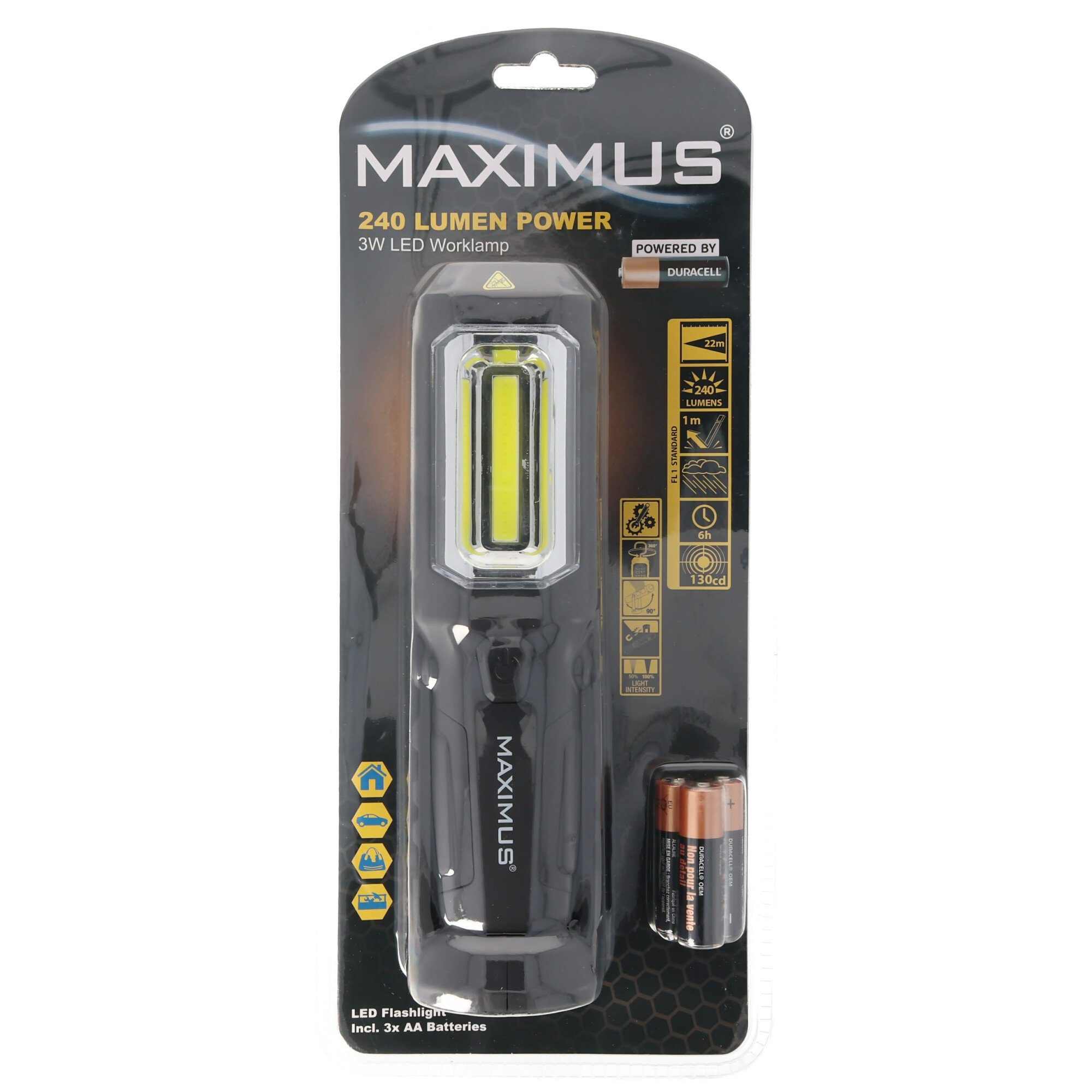 LED inklusive mit Arbeitsleuchte Batterien 3W Arbeitsleuchte Maximus Magne Marken 3 Alkaline