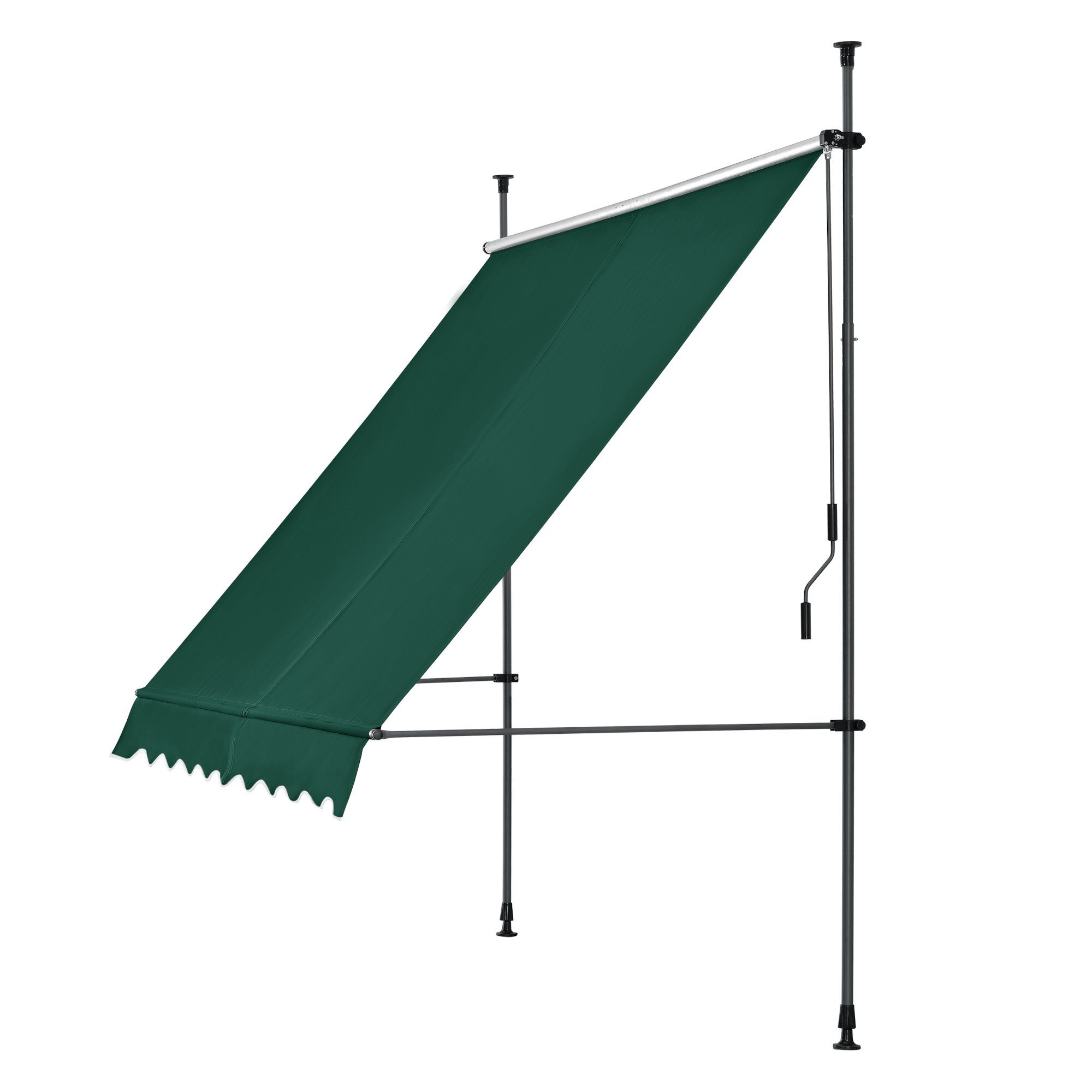 pro.tec Klemmmarkise »Stem« ohne Bohren Stahlgestell 150x120x220-309 cm Dunkelgrün