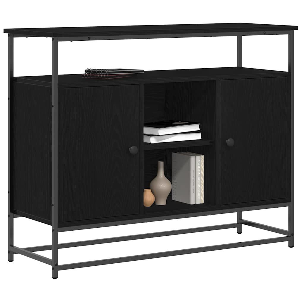 vidaXL Sideboard Sideboard Schwarz Eichen-Optik 100 x 35 x 80 cm Holzwerkstoff (1 St)