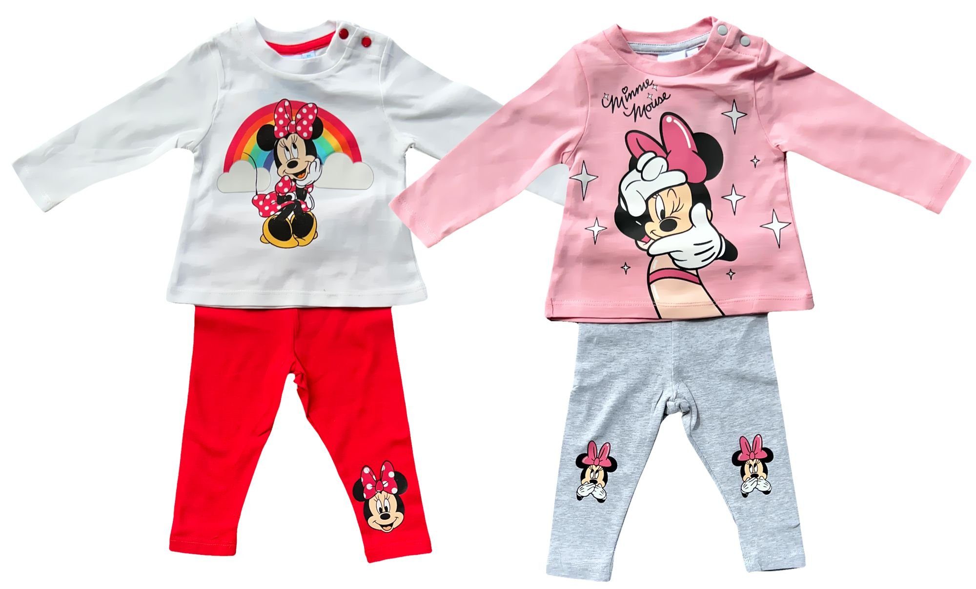 Disney Minnie Mouse T-Shirt & Bermudas 2x2 Baby Set T-Shirt + Hose Minnie Mouse 4 Teile 62 68 80 86 92