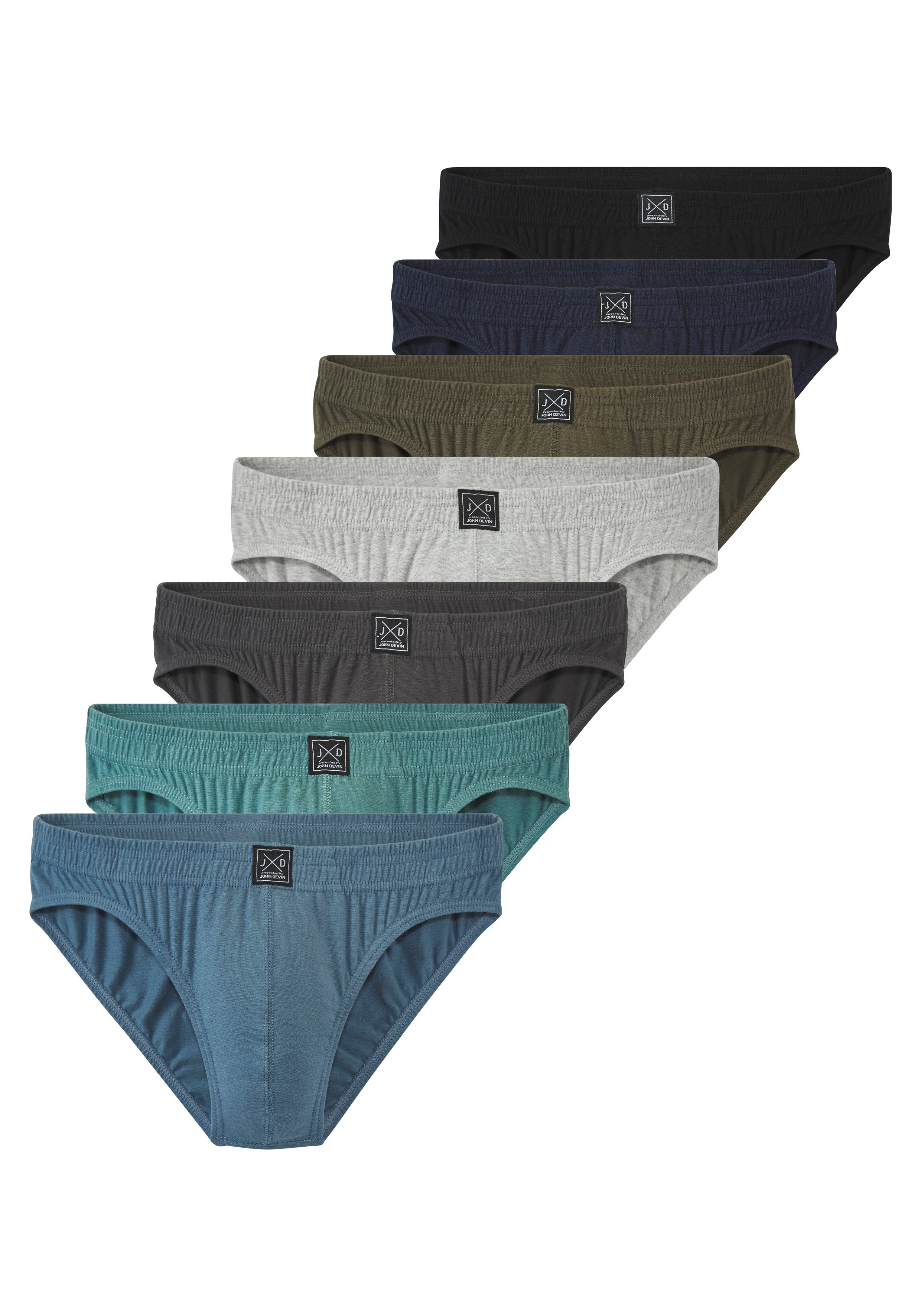 John Devin Slip (Packung, 7-St) aus elastischer Baumwollmischung, mit Markenlabel vorn am Bund