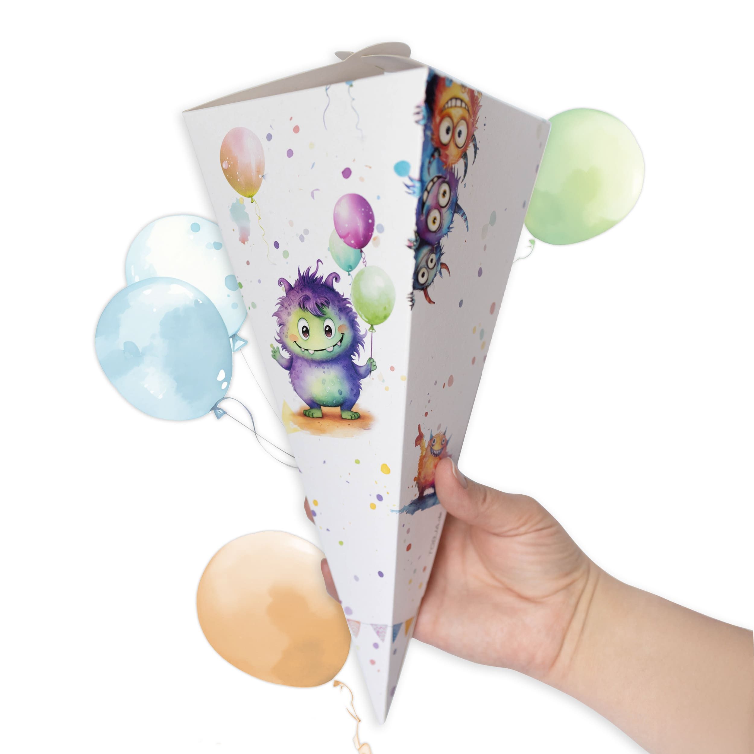 TOBJA Schultüte Kleine Geschwister Schultüte Monster Geschenk, Zuckertüte Jungen oder Mädchen Schulanfang