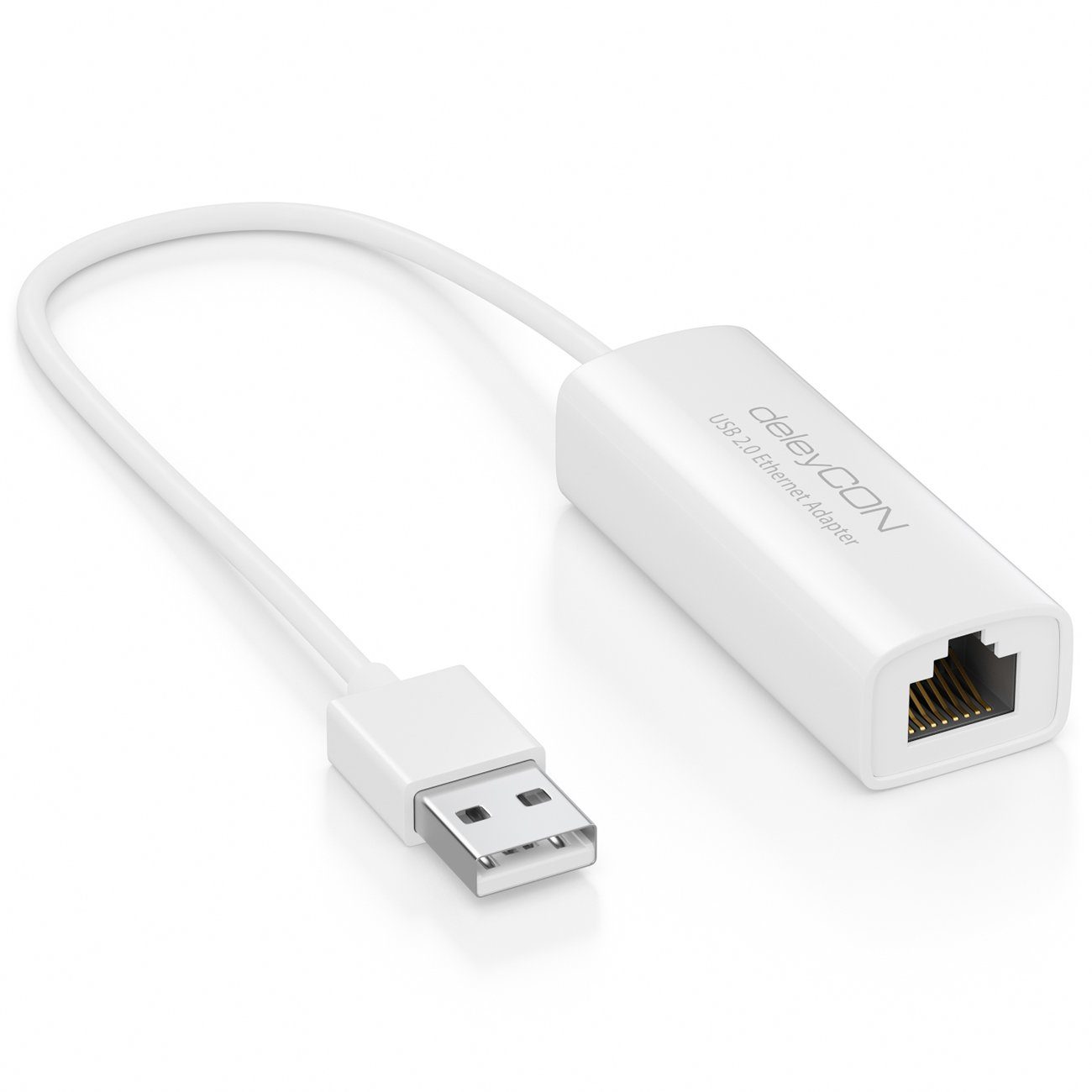 deleyCON LAN Adapter USB Netzwerkadapter A zu RJ45 Notebook Ultrabook Netzwerk-Adapter