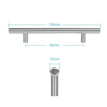 Yorbay Möbelgriff 20 Stück Edelstahl Möbelgriffe gebürstet, Ø 10 mm / Ø 12 mm, Handgriffe Möbelgriffe Stangengriff Relinggriffe 96mm / 128mm