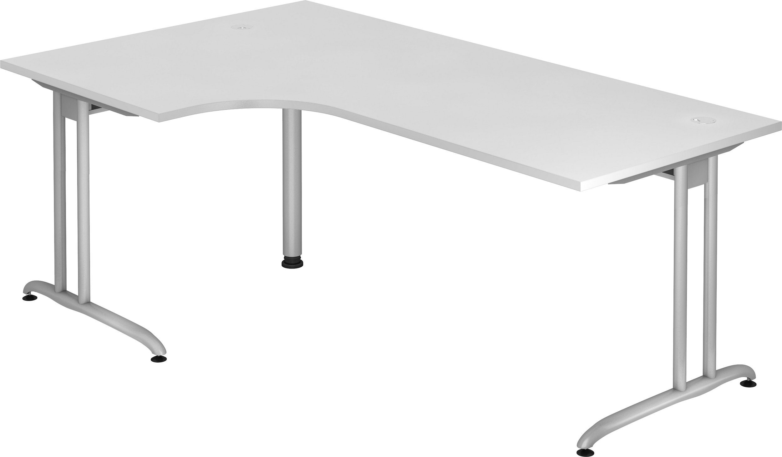 bümö Schreibtisch Schreibtisch Serie-B, Eckform: 200 x 120 cm - Dekor: Weiß