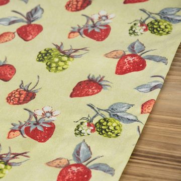 SCHÖNER LEBEN. Tischläufer Schöner Leben Tischläufer Erdbeeren Brombeeren grün rot 40x160cm