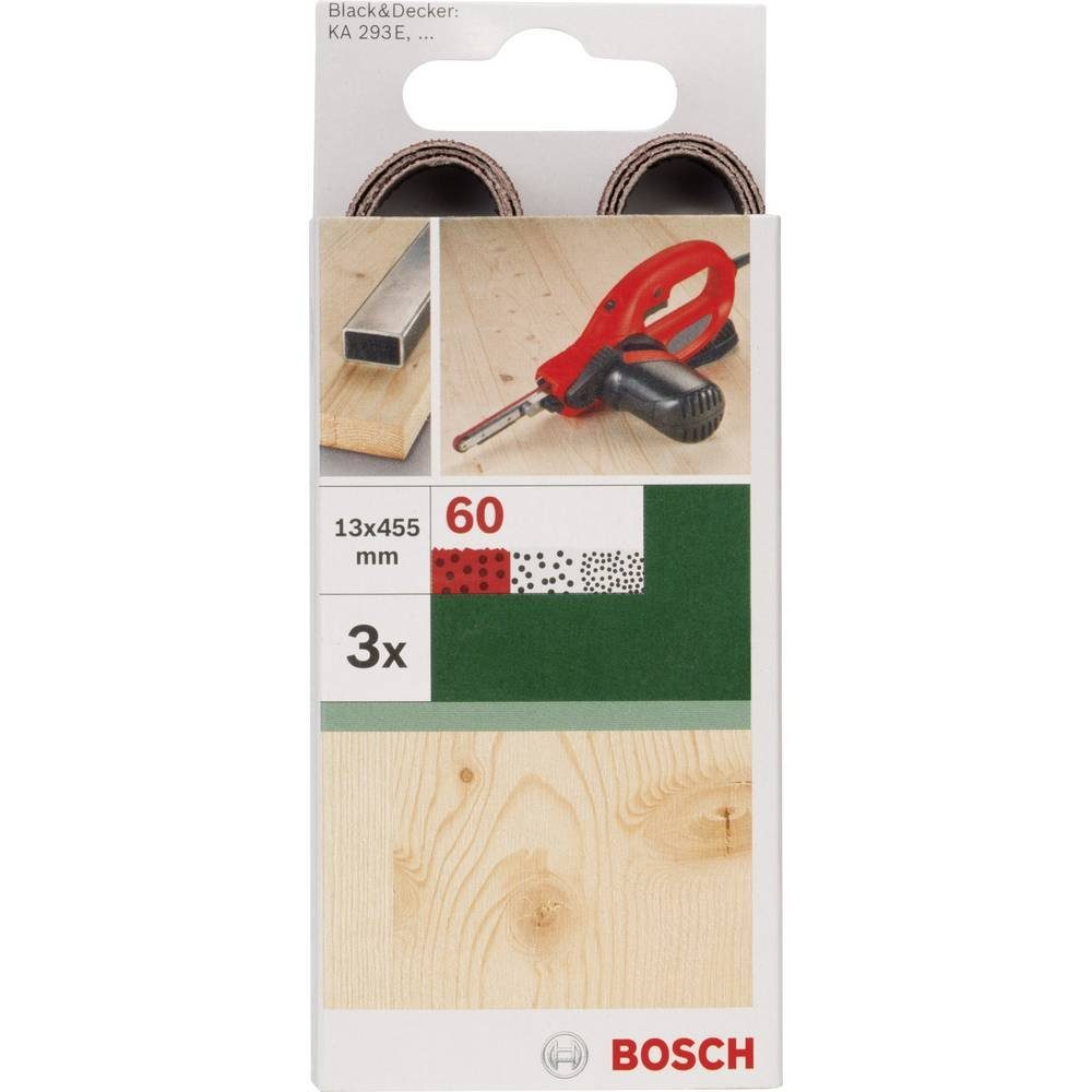 Schleifband-Set Black+Decker BOSCH Schleifpapier für 3tlg. Powerfile