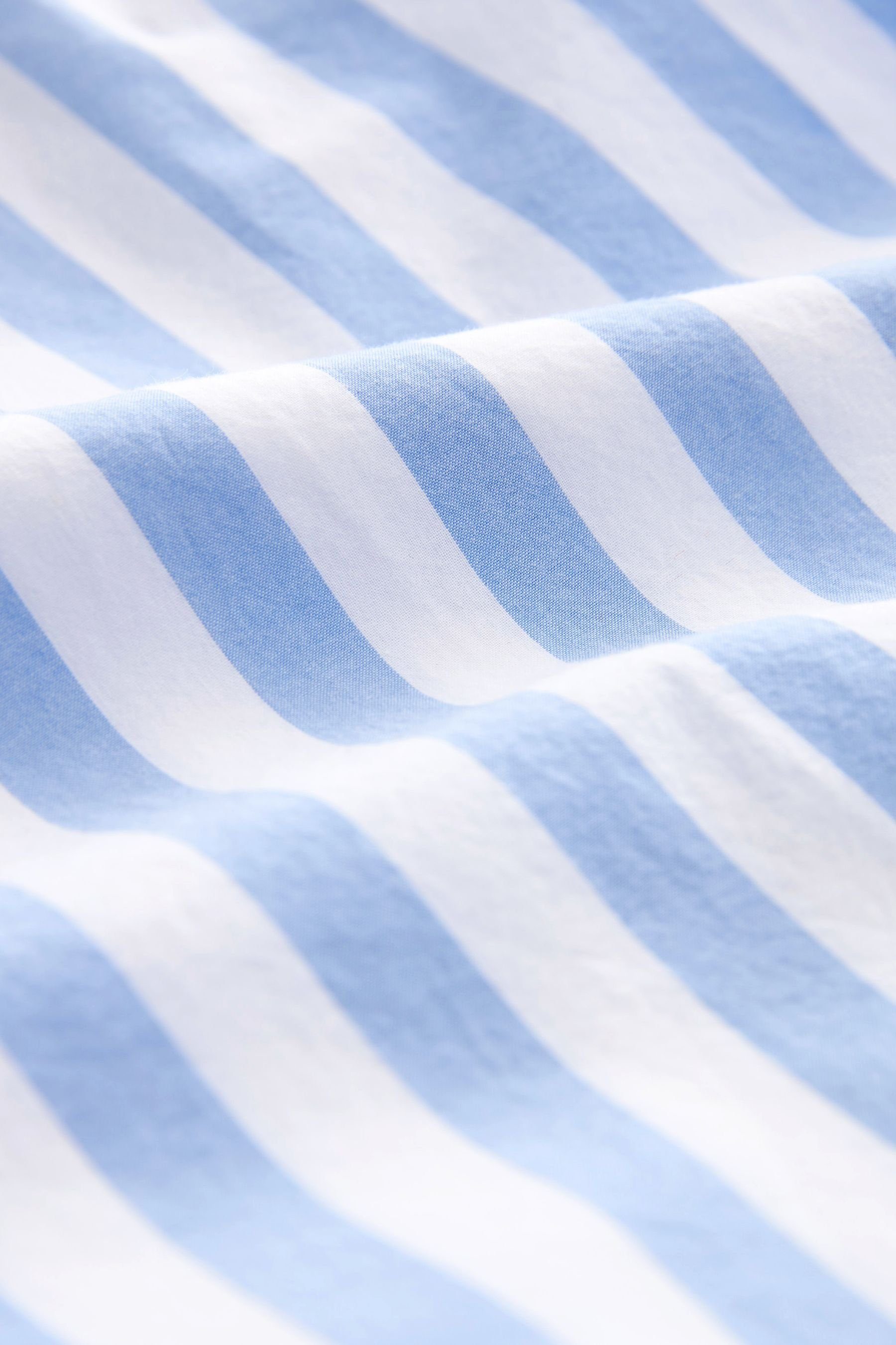 Next Langarmbluse Oversized-Langarmhemd aus (1-tlg) Blue Mix Baumwolle Stripe