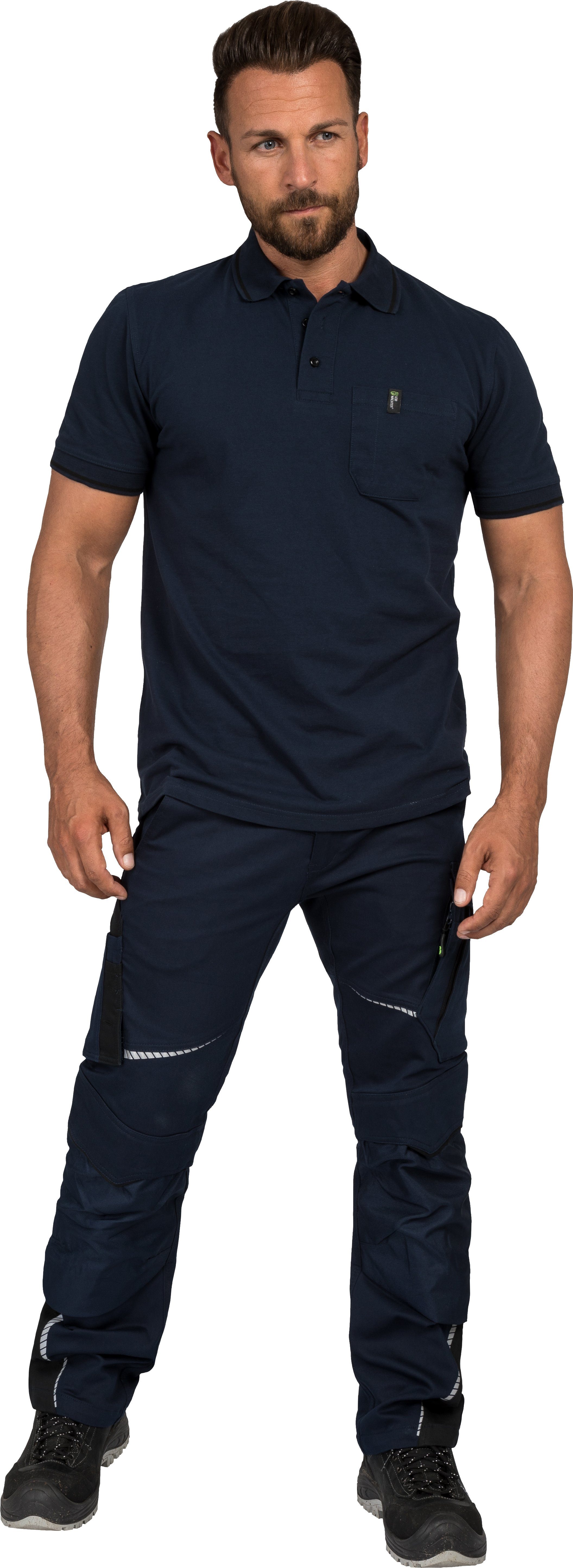 Leibwächter Poloshirt Flex-Line Herren Poloshirt kurzarm, mit Brusttasche & Stifttasche (Bequeme Workwear, antibakterielle, Antigeruchs- und Antipilling-Ausrüstung) 50% Baumwolle & 50% Polyester, 220g/m²