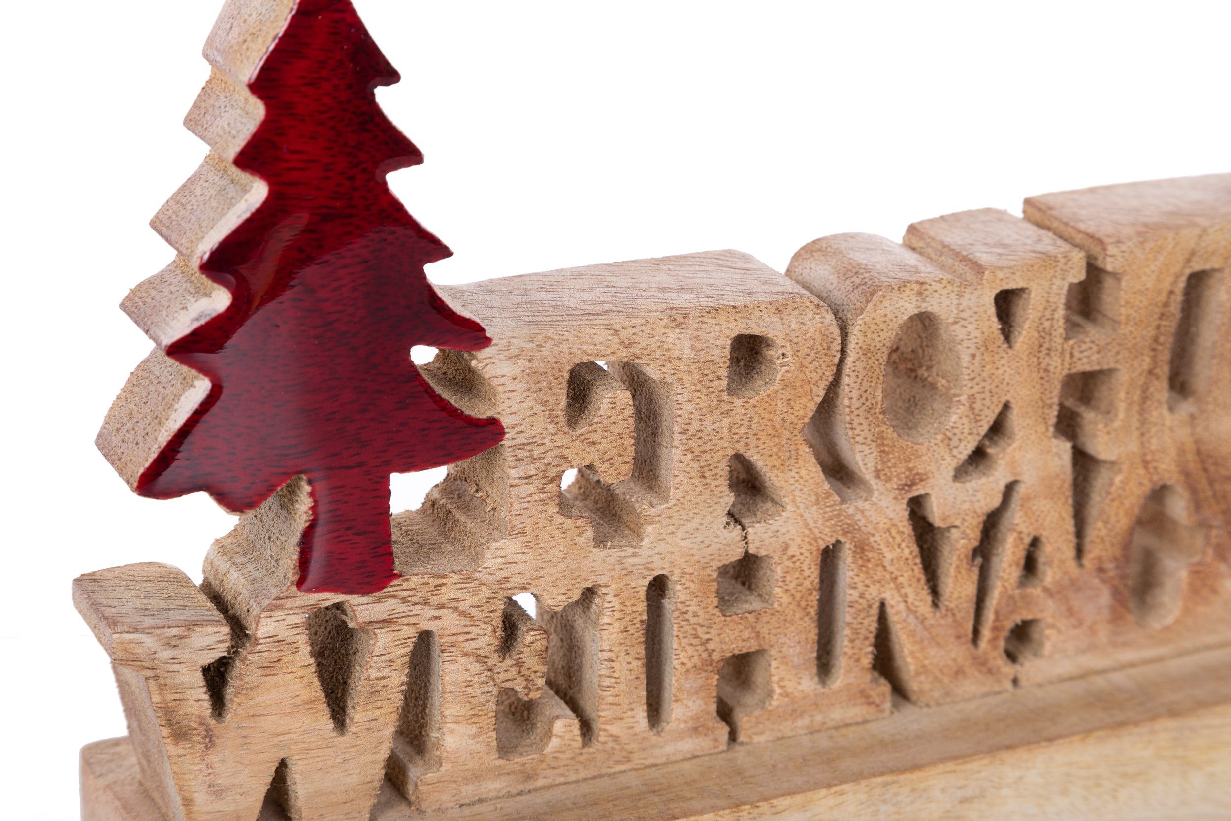 Holzbotschaft Weihnachtliche Wohnando Weihnachten' Dekofigur 'Frohe