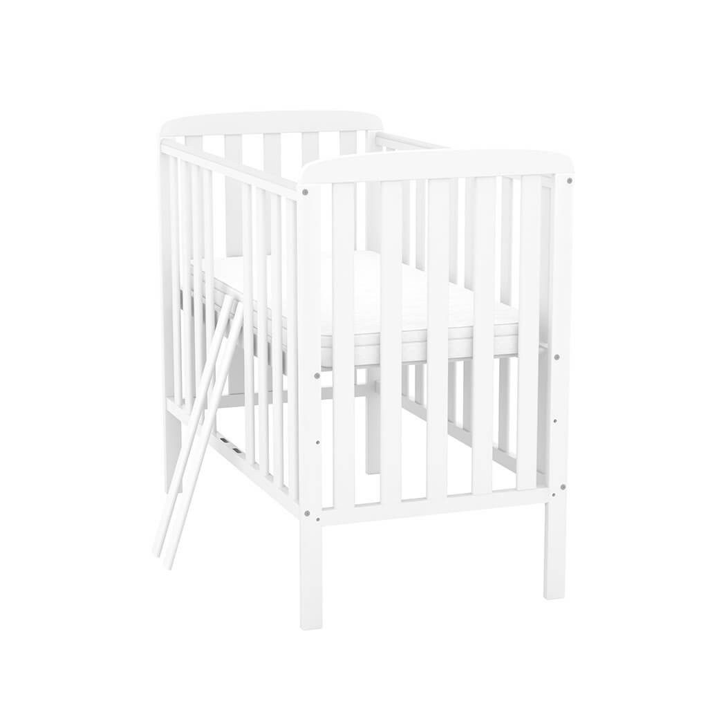 Baby-Delux Babybett Compact Beistellbett, Kinderbett 50x100 cm weiß höhenverstellbar Matratze