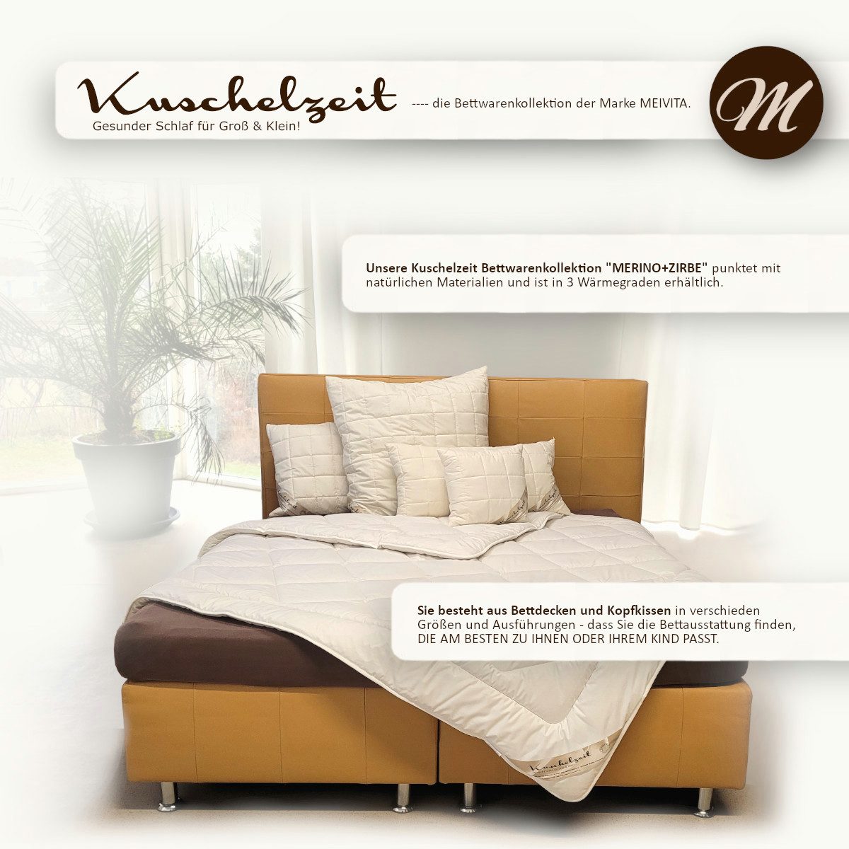 Meivita Naturhaarbettdecke Merino Schafschurwolle Zirbe Sommerdecke, Füllung: 100% Wolle (mit Zirbespänen), Bezug: 100% Baumwolle, Bettdecke Hergestellt in Deutschland